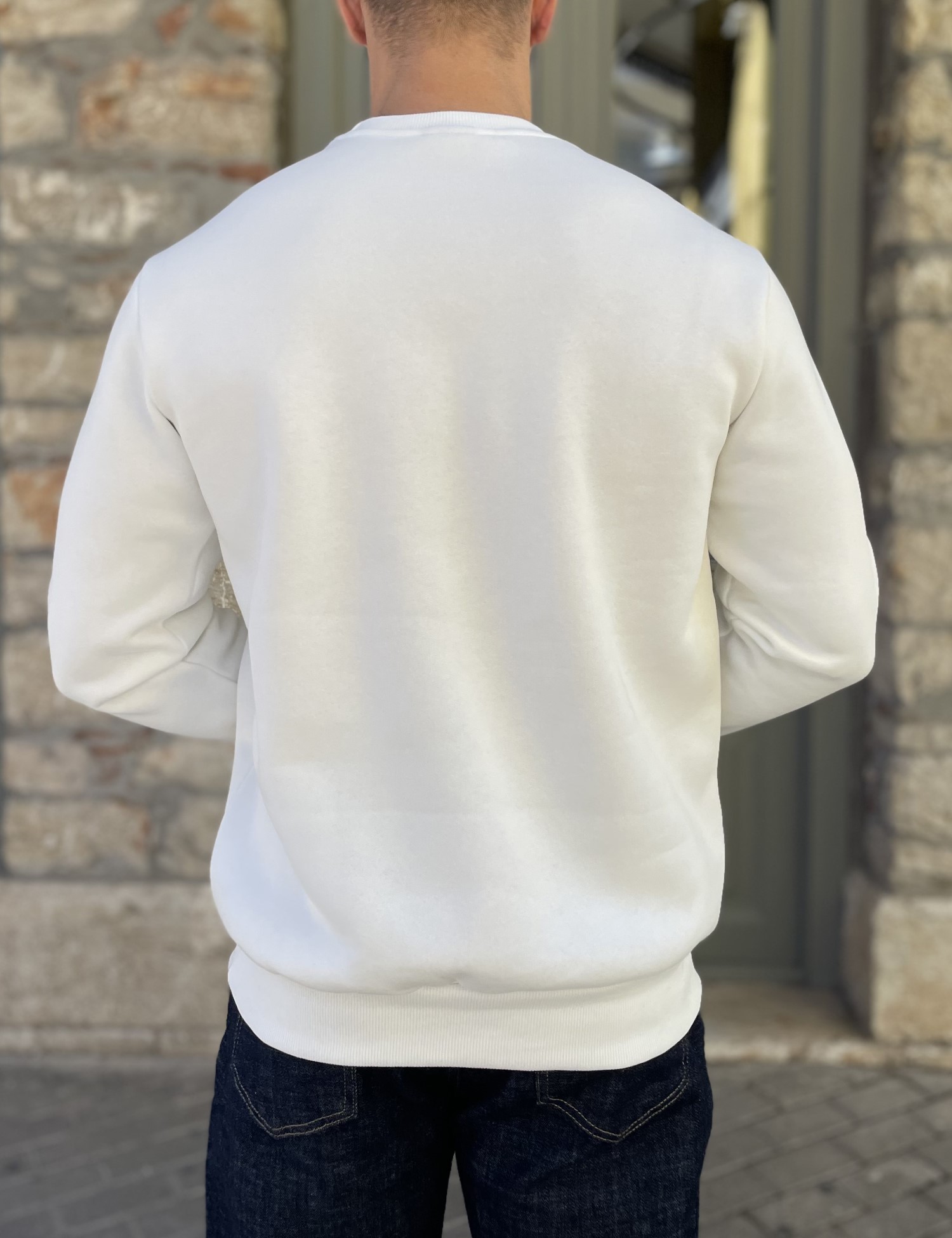 Everbest ανδρικό Plus Size λευκό φούτερ με τύπωμα 2610020 φωτογραφία